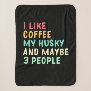 Couverture Sherpa J'Aime Le Café Et Mon Husky