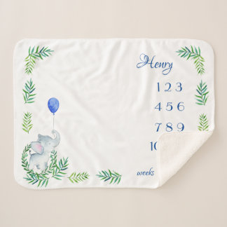 Couverture Sherpa Jalon de bébé garçon Sherpa Blanket mensuel hebdom