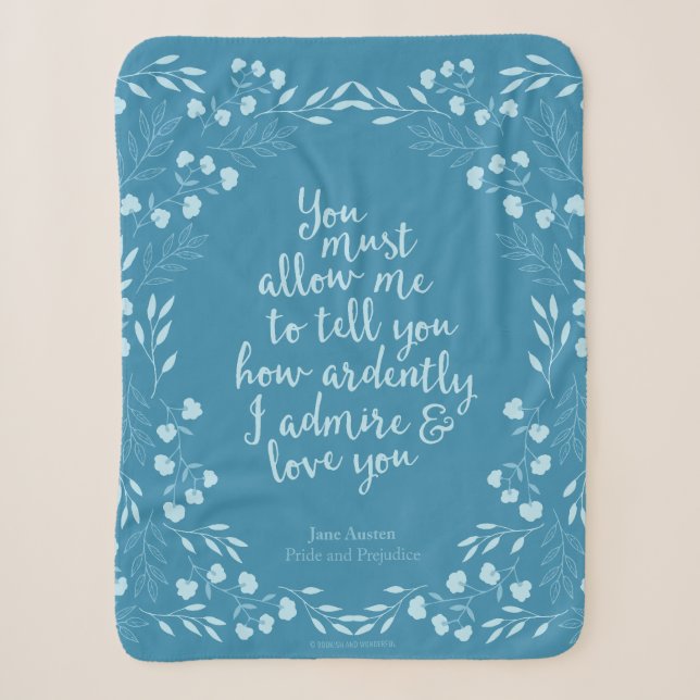 Couverture Sherpa Jane Austen Fierté et préjugé Amour floral (Devant)