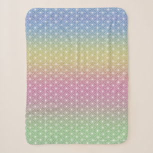 Couverture Sherpa Japonais Asanoha traditionnel Print Pastel Arc-en-