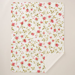 Couverture Sherpa Jardin rose