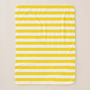 Couverture Sherpa Jaune blanc rayé Personnalisé Modèle moderne Petit