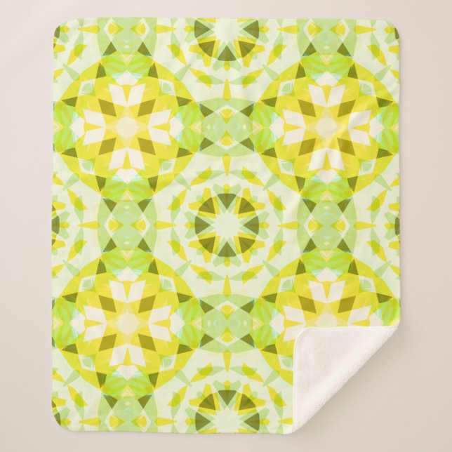 Couverture Sherpa Jaune clair Vert Étoile Été Dopamine Décor Art (Devant)
