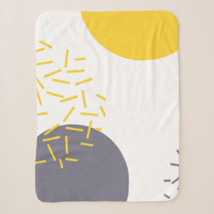 Couverture Sherpa Jaune, cool, moderne, art géométrique tendance