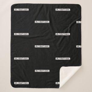 Couverture Sherpa Je me fiche du message sarcastique