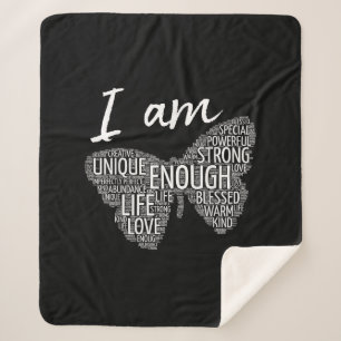 Couverture Sherpa Je Suis Unique Loi Forte d'Attraction Affirmation