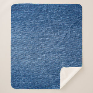 Couverture Sherpa Jjeans en denim bleu