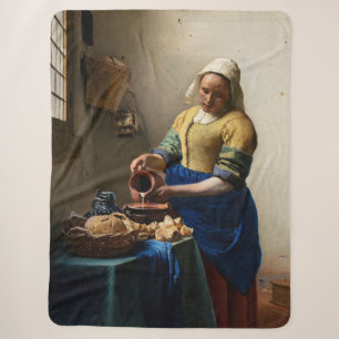 Couverture Sherpa Johannes Vermeer - La Milkmaid