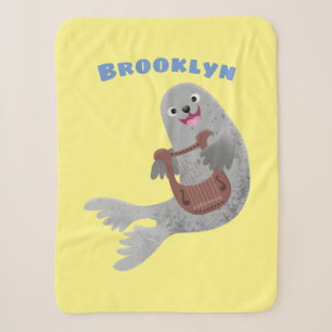Couverture Sherpa Joli dessin animé sur le phoque du Groenland