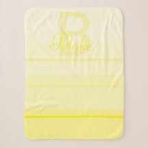 Joli Elegant Personnalisé Bébé Jaune Nom Monogramm