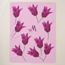 Joli M monogramme joli tulipes rose floral