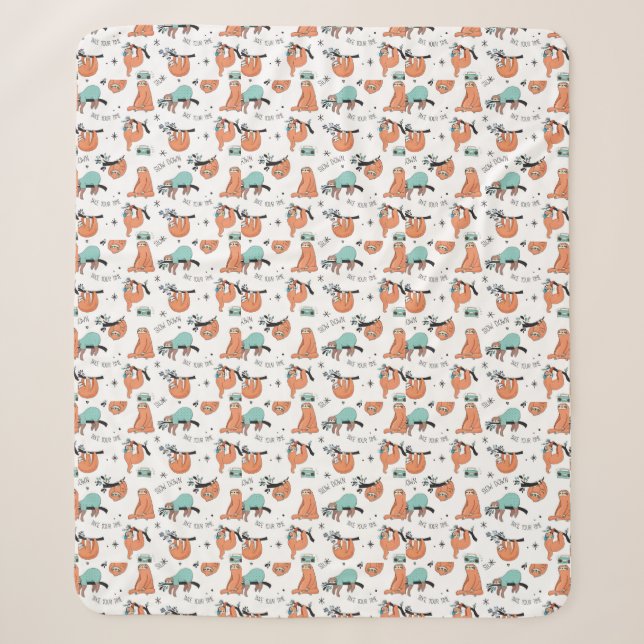 Couverture Sherpa Joli Motif Sloth (Devant)