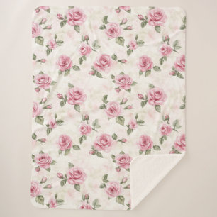 Couverture Sherpa Joli Noël Floral Rose Rose
