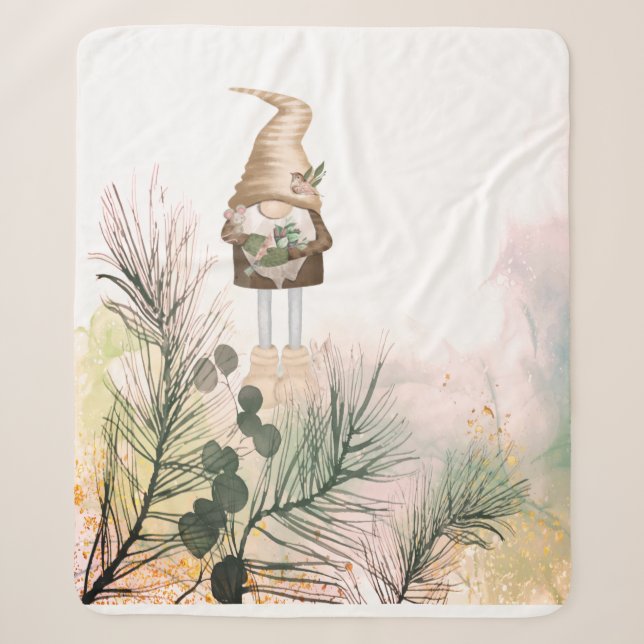 Couverture Sherpa Joli petit jardin Gnome Jardin Nature Art (Devant)