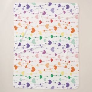 Couverture Sherpa Joli Rainbow Hearts Enfants Motifs