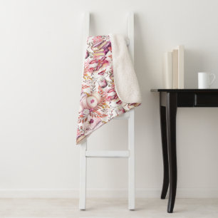 Couverture Sherpa Joli Shabby Chick Motif d'automne