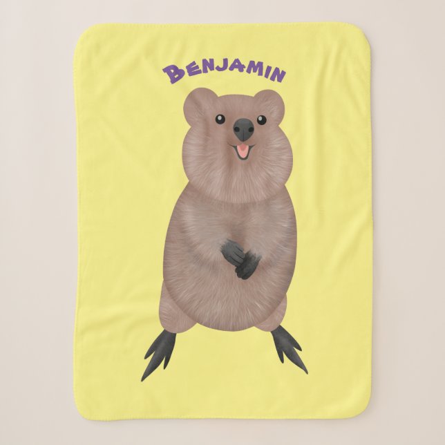 Couverture Sherpa Joli sourire mignon dessin animé quokka (Devant)