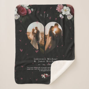 Couverture Sherpa jolie forme cardiaque personnalisée 2 Collage pho