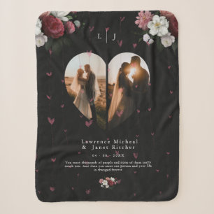 Couverture Sherpa jolie forme cardiaque personnalisée 2 Collage phot