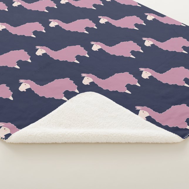 Couverture Sherpa Jolie Llamas rose (3/4)