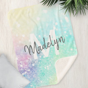 Couverture Sherpa Jolie Parties scintillant Holographique Iridescent