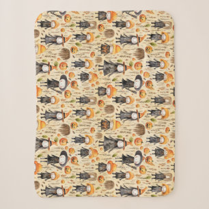 Couverture Sherpa Jolie Petite Sorcière Et Citrouille Halloween Thém