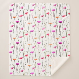 Couverture Sherpa Jolies oeillets avec Motif de tiges