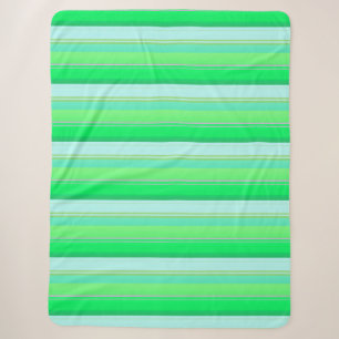 Couverture Sherpa Jolies rayures vert aqua