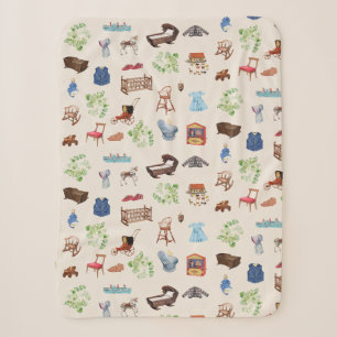 Couverture Sherpa Jouets Vintages pour bébés neutres selon le sexe M