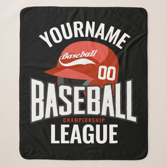 Couverture Sherpa Joueur de baseball personnalisé NOM Équipe Champ C (Devant)