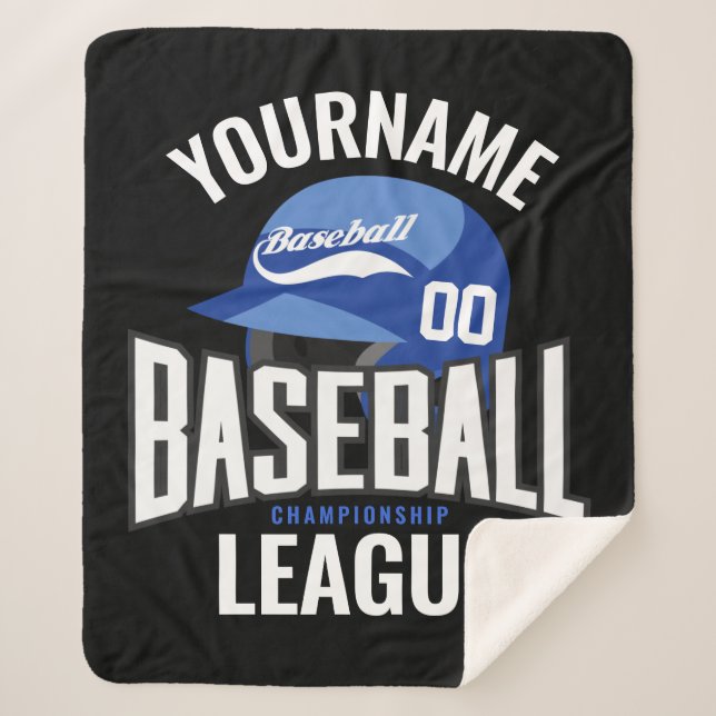 Couverture Sherpa Joueur de baseball personnalisé NOM Équipe Champ C (Devant)