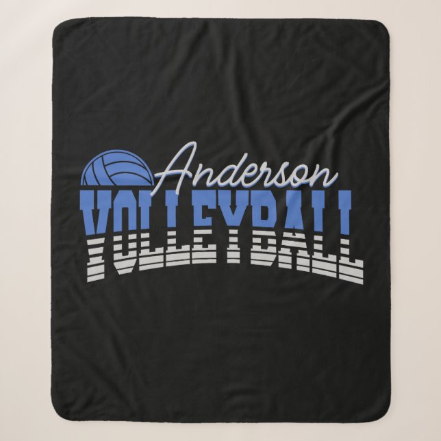 Couverture Sherpa Joueur de volley-ball personnalisé AJOUTER UN NOM  (Devant)
