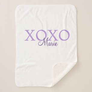 Couverture Sherpa Jour de la Saint Valentin Xoxo ajouter nom pastel