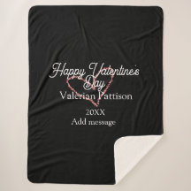 Joyeuse Saint-Valentin cœur rouge paillettes noir