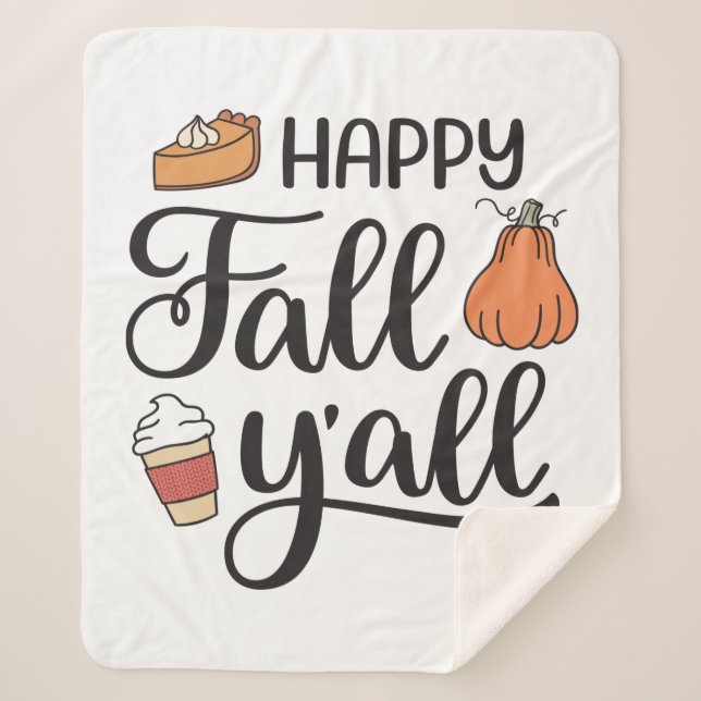 Couverture Sherpa Joyeux automne Y'all (Devant)