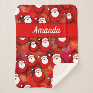 Couverture Sherpa Joyeux Motif du Père Noël