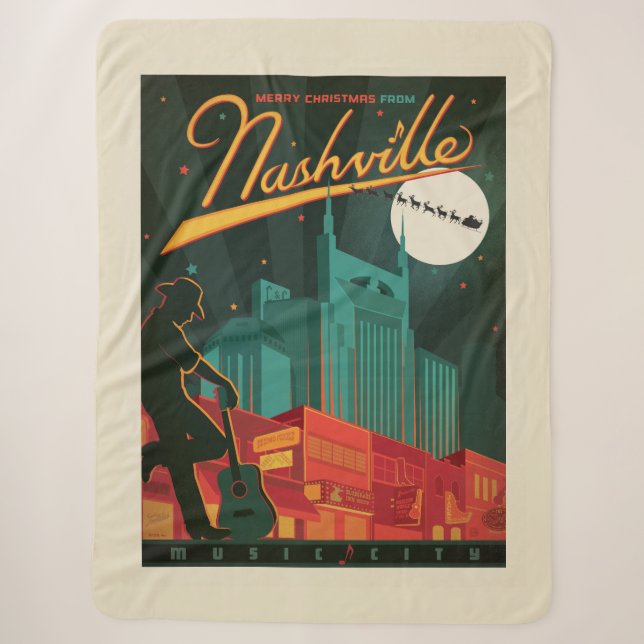 Couverture Sherpa Joyeux Noël de Nashville (Devant)