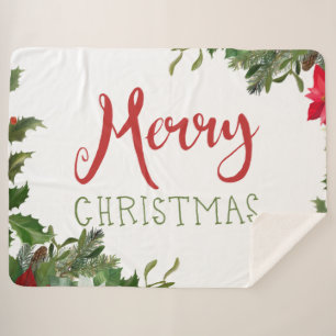 Couverture Sherpa Joyeux Noël de verdure