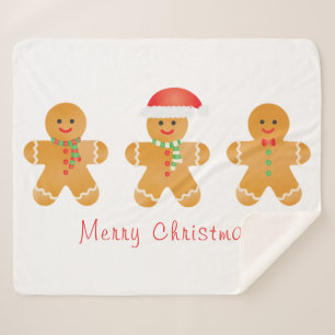 Couverture Sherpa Joyeux Noël Gingerbread Hommes