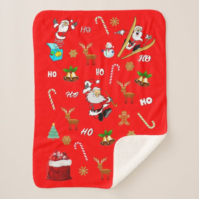 Couverture Sherpa Joyeux Noël Nice Naughty 25 décembre Noël (Devant)