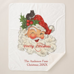 Couverture Sherpa Joyeux Noël vintage