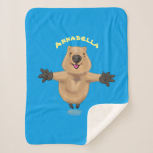 Couverture Sherpa Joyeux sauter quokka dessin animé