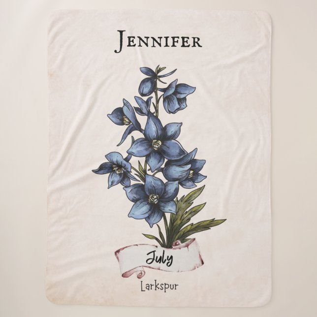 Couverture Sherpa Juillet Fleur d'anniversaire (Devant)