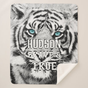 Couverture Sherpa Jungle Nursery Bengale Tiger Blue Eyes Motif