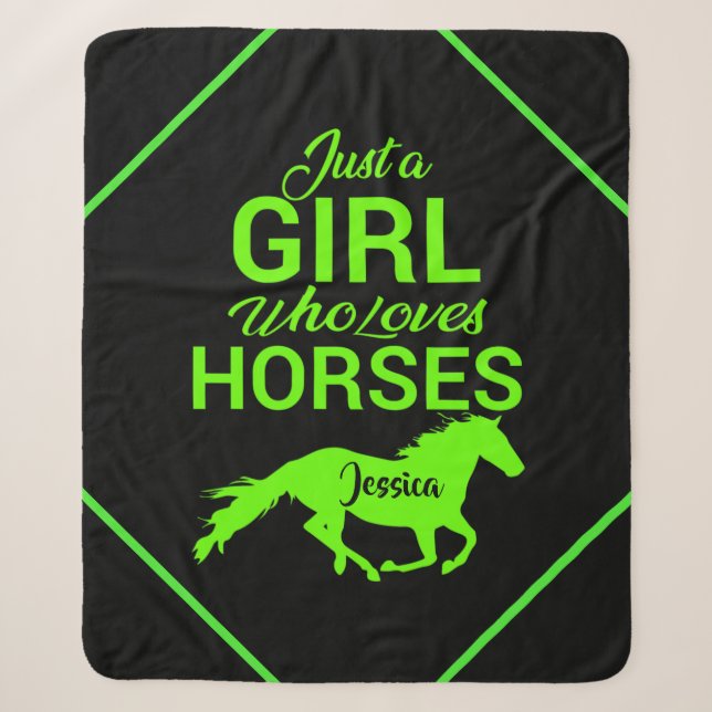 Couverture Sherpa Juste Une Fille Qui Aime Les Chevaux Personnalisés (Devant)