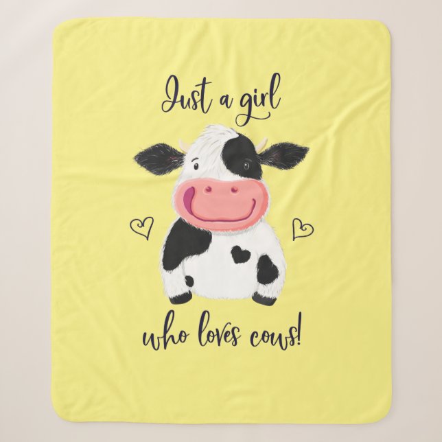 Couverture Sherpa Juste Une Fille Qui Aime Les Vaches ! Coeurs Et Ho (Devant)