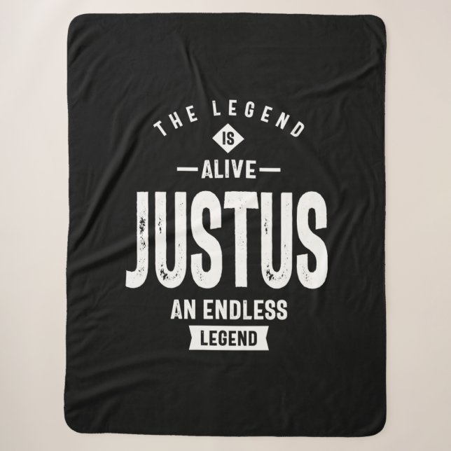 Couverture Sherpa Justus Nom personnalisé Anniversaire Cadeau (Devant)
