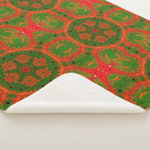 Couverture Sherpa Kaleidoscope orange et vert Sherpa Blanket