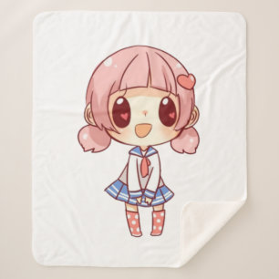 Couverture Sherpa kawaii, anime, fille, juste, qui,aime, dessine,