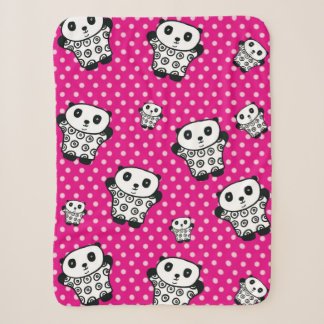 Couverture Sherpa Kawaii Panda moderne ours rose fille Pointe Polka